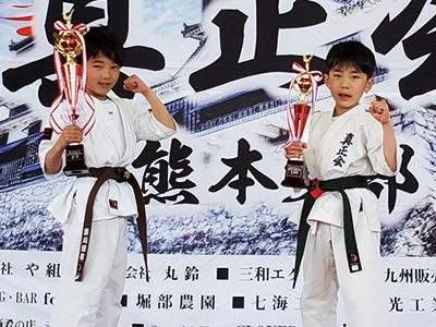 組手 小学3年男子A 優勝 藤川瑠希 準優勝 長谷川亜蓮